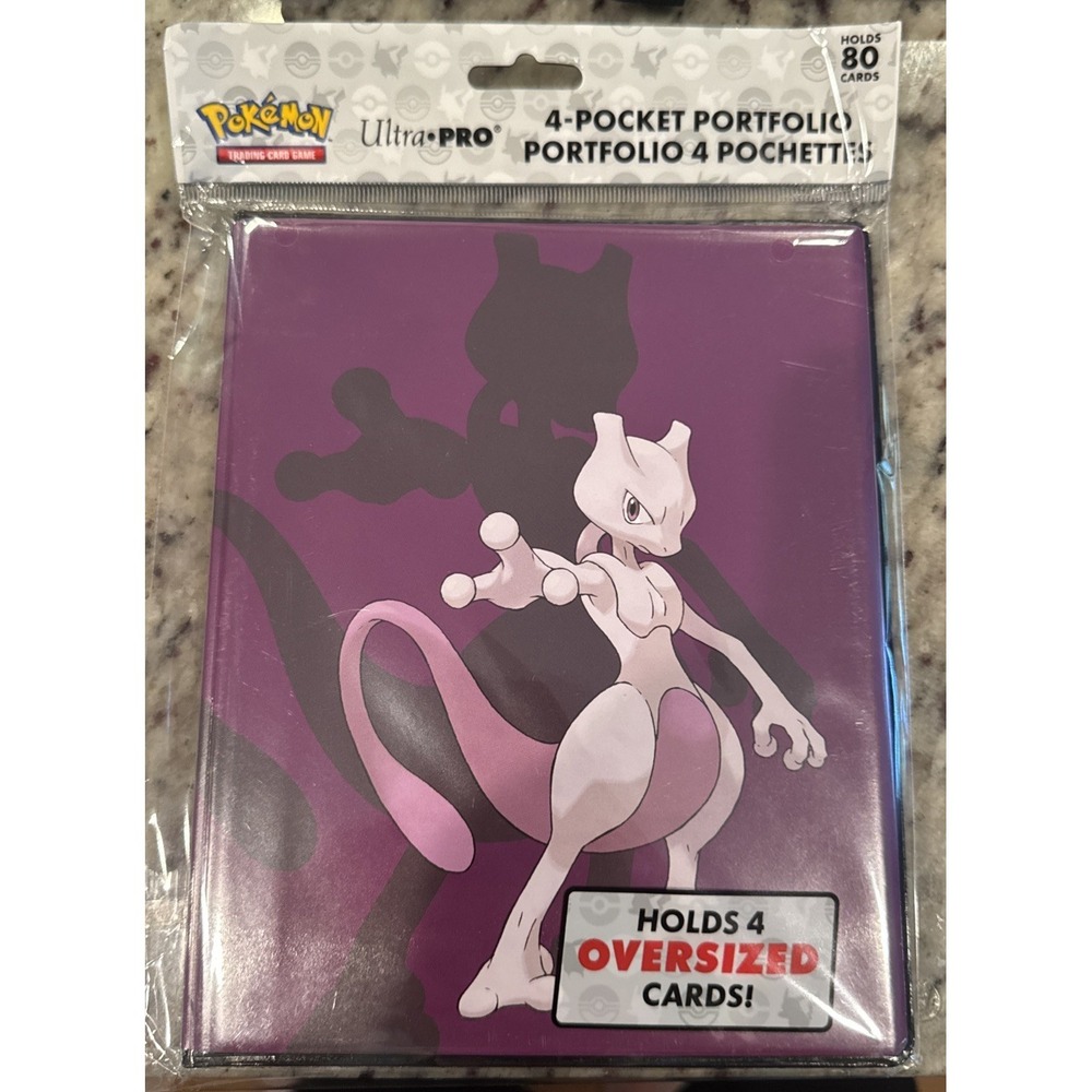 Ultra Pro Pokemon Mewtwo 4 Pocket Portfolio Card Binder Holds 80 Jumbo Cards NEW